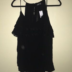 NWT, Black Halter Style Top